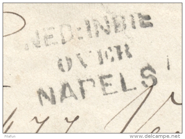 Nederlands Indië - 1885 - 25 Cent Willem III, Envelop G3 Van Kleinrond En Puntstempel BUITENZORG Via Napels Naar Zutphen - Nederlands-Indië