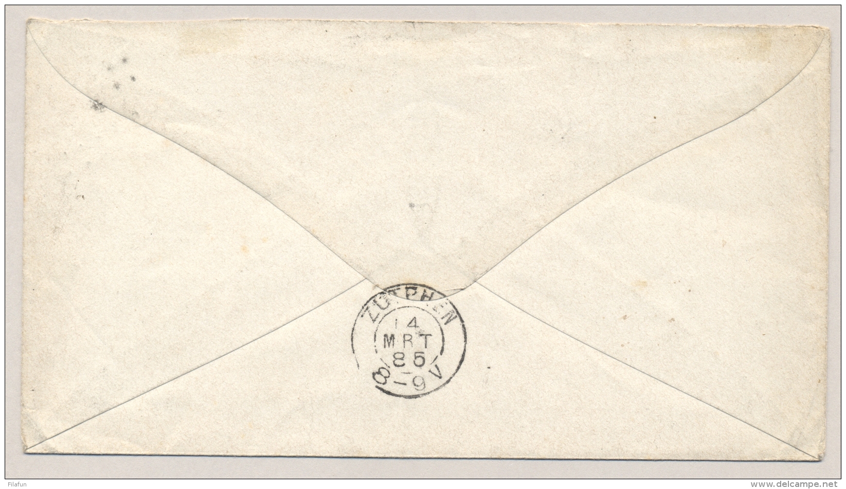 Nederlands Indië - 1885 - 25 Cent Willem III, Envelop G3 Van Kleinrond En Puntstempel BUITENZORG Via Napels Naar Zutphen - Nederlands-Indië