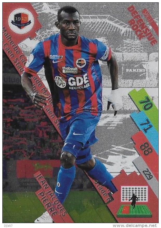 CARTE PANINI ADRENALYN XL LIGUE 1 SAISON 2014-15  STADE MALHERBE DE CAEN  JEAN JACQUES PIERRE DEFENSIVE ROCK - Trading Cards