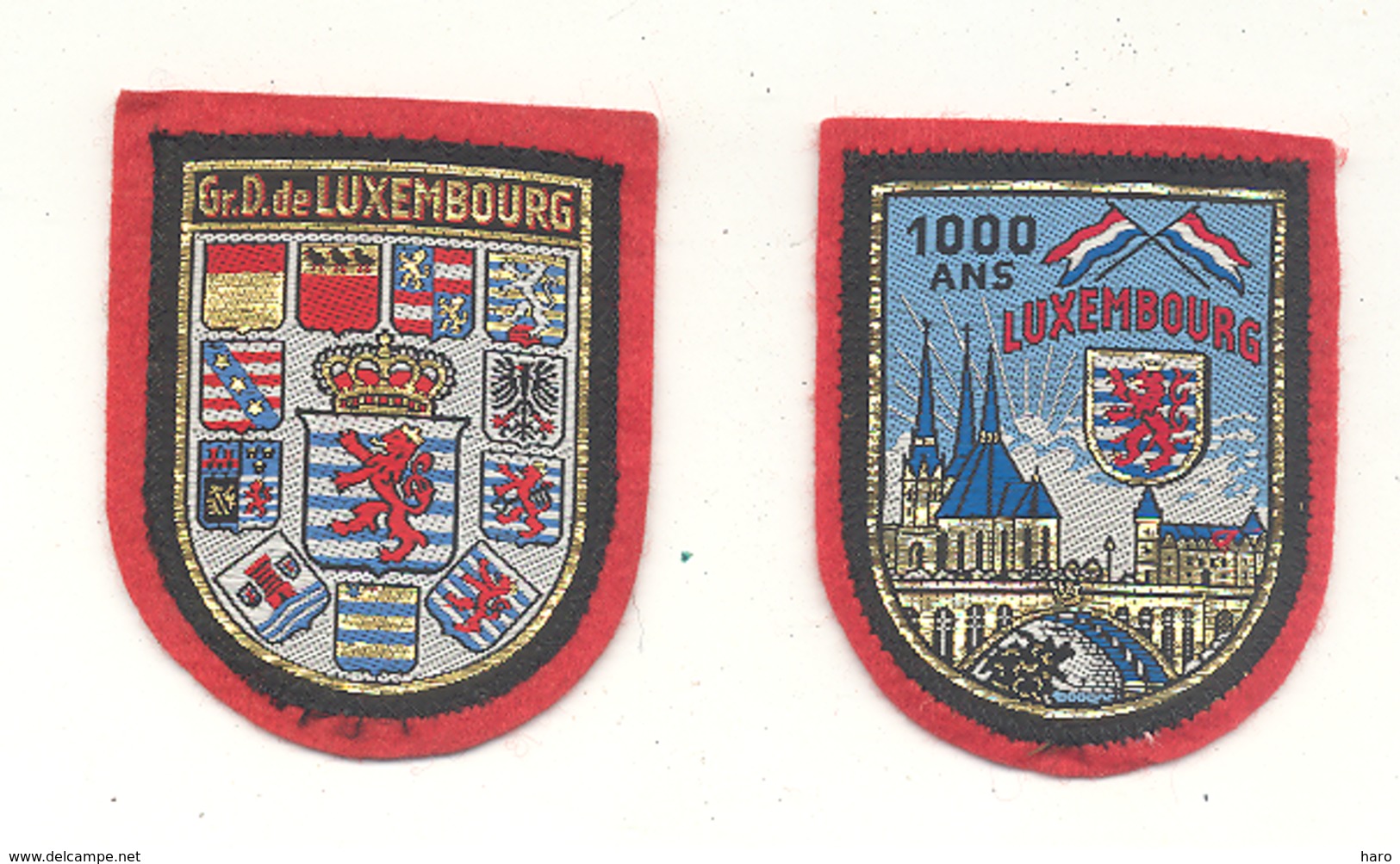 Grand - Duché De LUXEMBOURG - 1000 Ans -  Lot De 2 écussons En Tissu Brodé (hol) - Ecussons Tissu