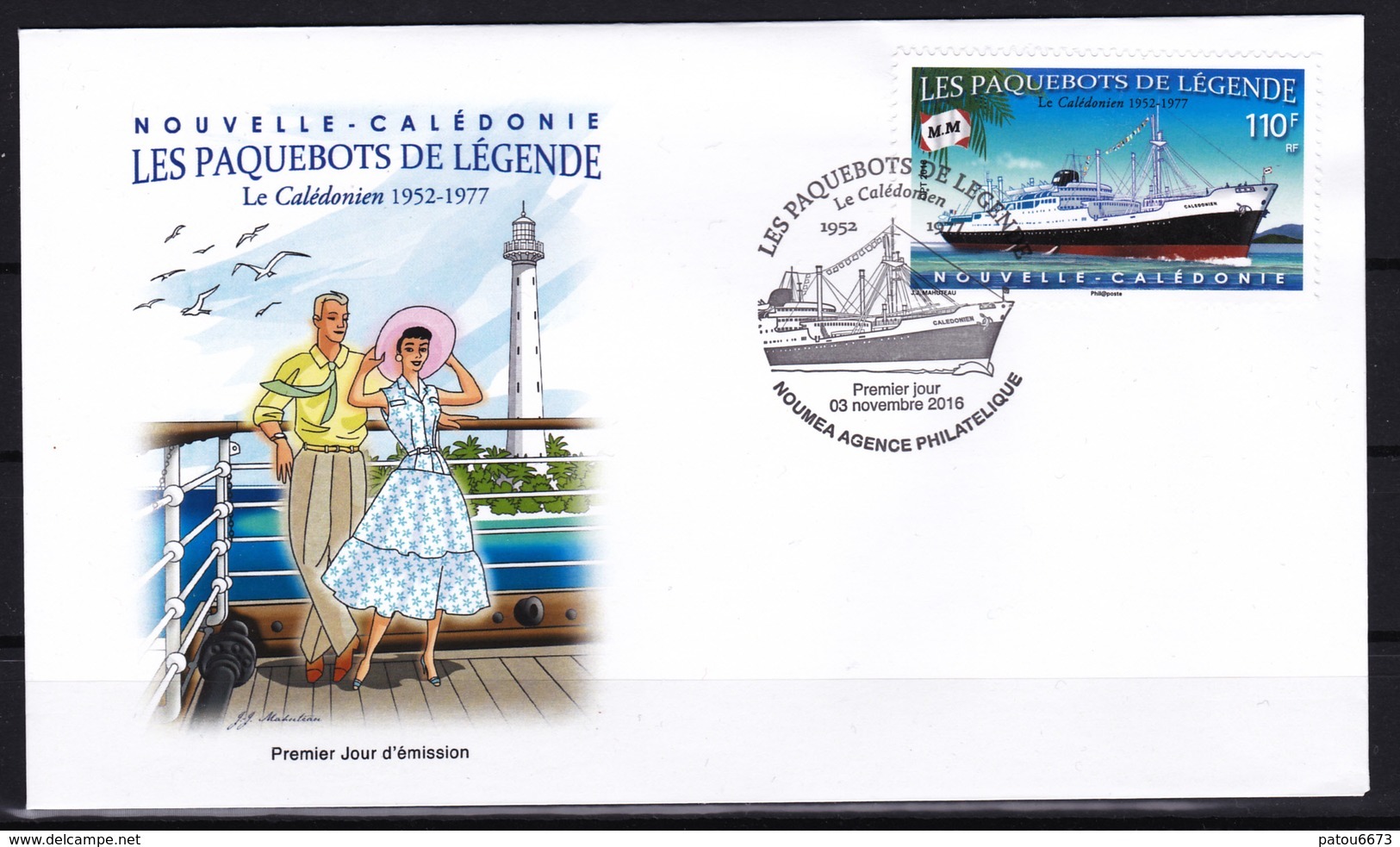 Nouvelle Calédonie 2016 Les Paquebots De Légende The Legendary Steamship Boat Ship Le Calédonien 1952-1977  FDC - Bateaux