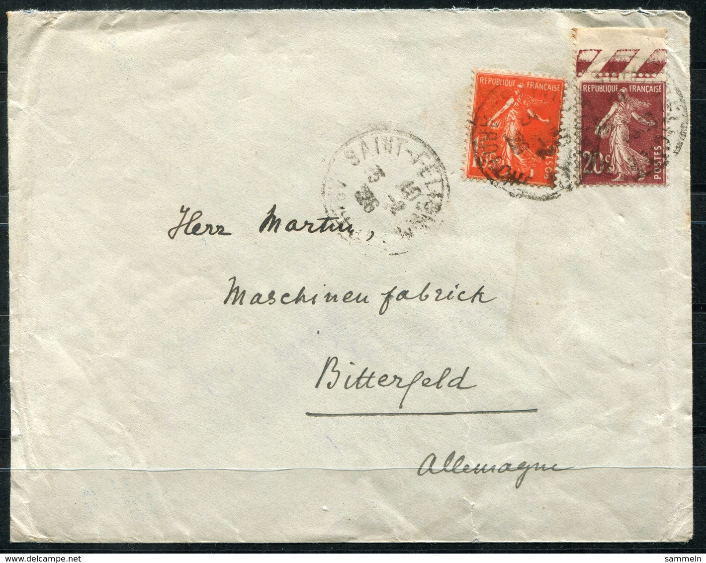 6891 - FRANKREICH - 185 OR + 190 Auf Bedarfsbrief Nach Bitterfeld - Briefe U. Dokumente