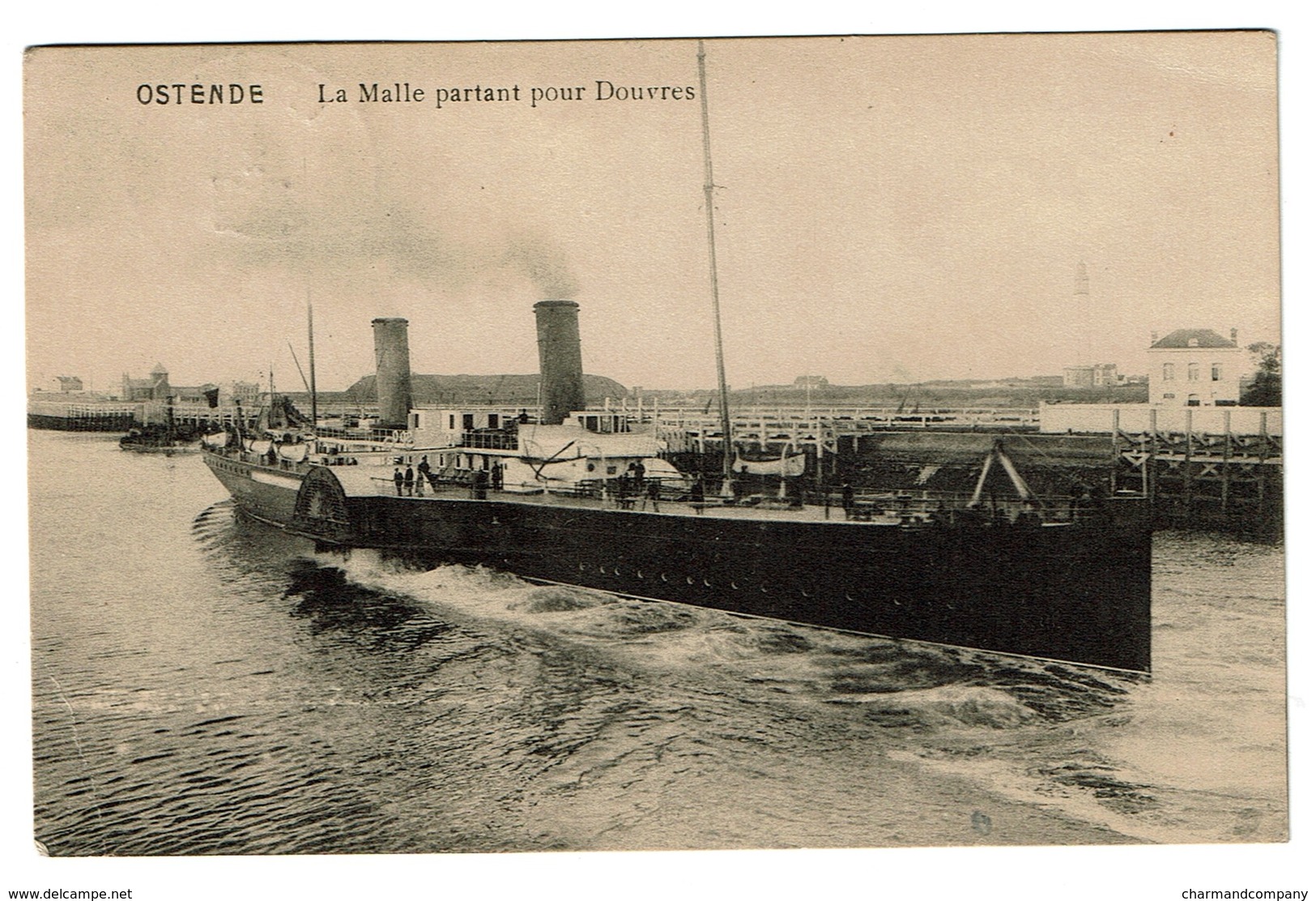 Ostende - La Malle Partant Pour Douvres - 1926 -  2 Scans - Oostende