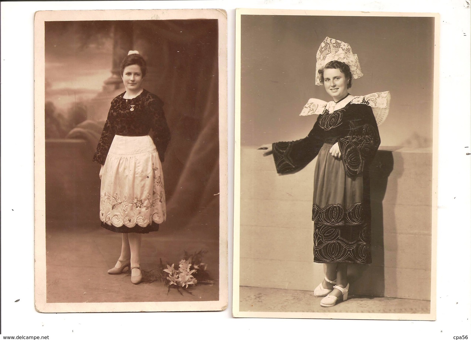 CARTE PHOTO Et PHOTO Format Cpa - Femmes En Costume Vers 1920/30 - à Identifier - Andere & Zonder Classificatie