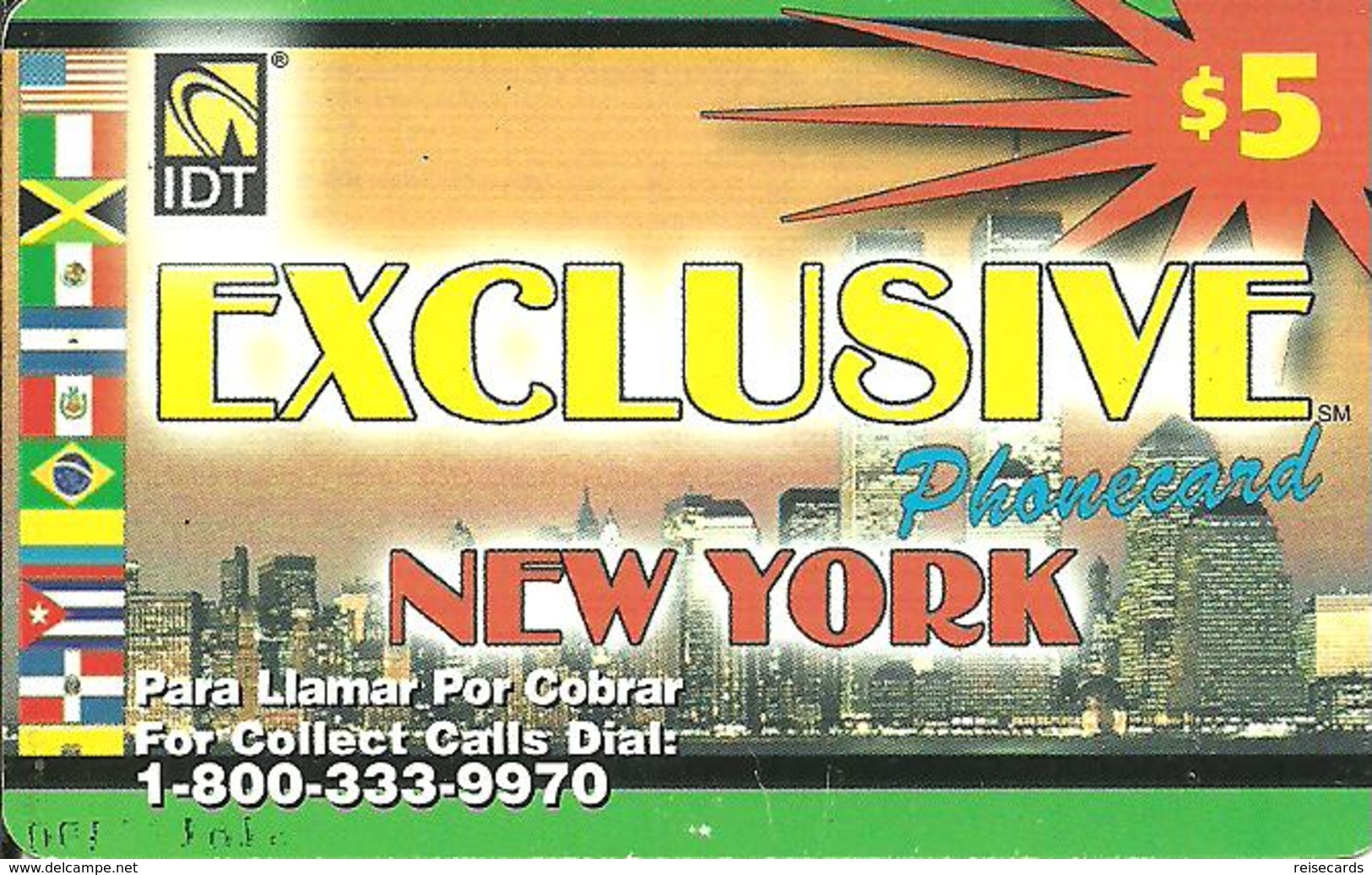 IDT: UTA Exclusive - New York 3 Month, Tel No ....9970, Serial No Small - Sonstige & Ohne Zuordnung