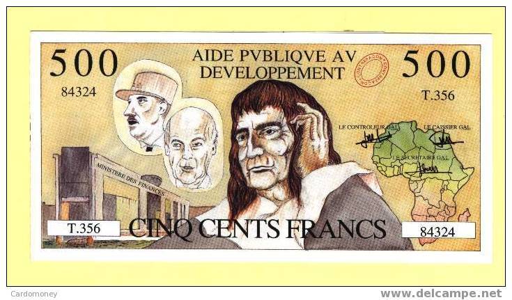 500 Francs Mitterrand , Giscard , De Gaulle (Pétition Contre La Corruption)(N° 102-3) - Specimen