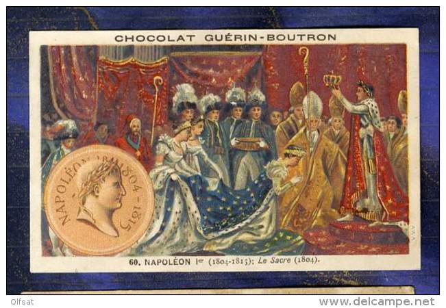 Chromo Guerin-Boutron Histoire France 60 Sacre Napoleon 1er Coronation Old Card - Guérin-Boutron