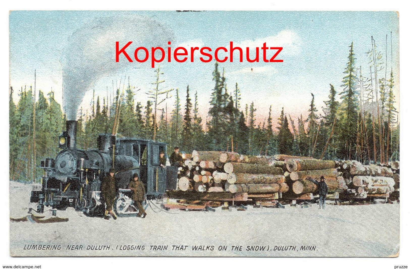 Lumbering Near Duluth, Oberturkeim 1910 Nach Stuttgart - Eisenbahn, Holztransport - Duluth