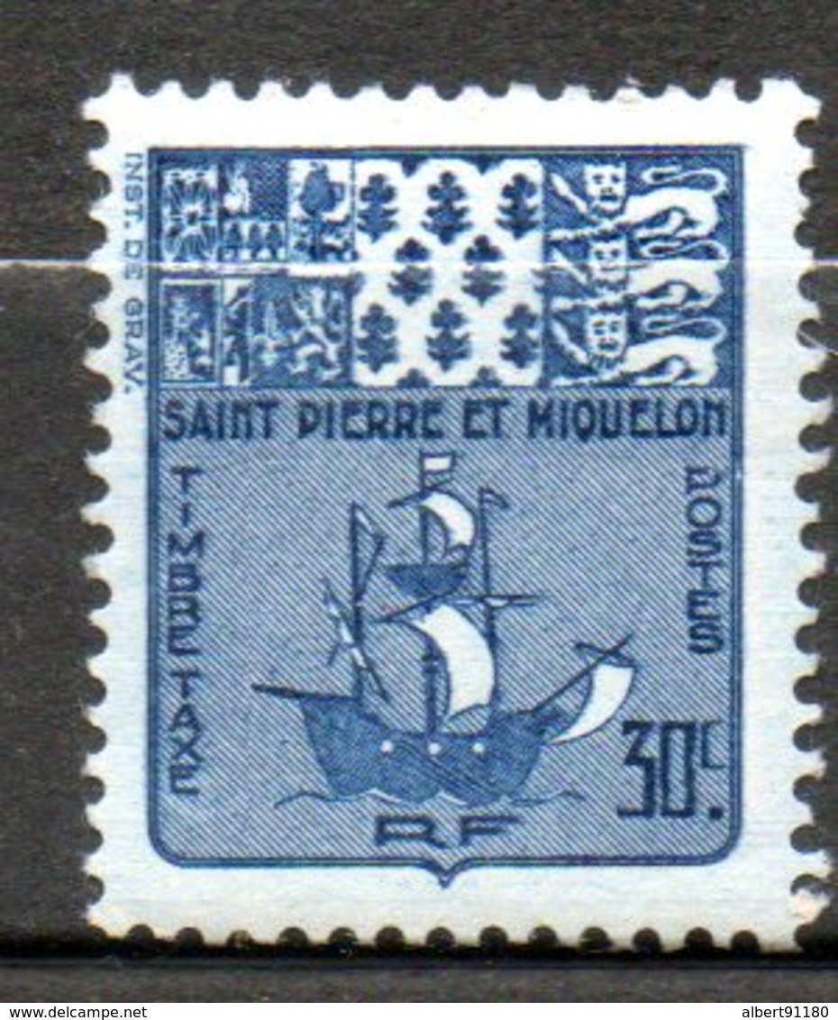 ST PIERRE ET MIQUELON  Taxe  1947 N° 68 - Timbres-taxe