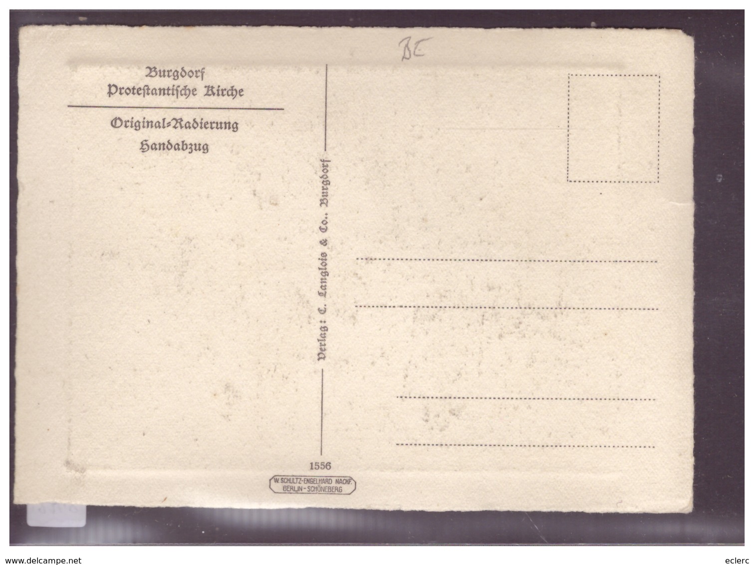 BURGDORF - BERTHOUD - ORIGINAL RADIERUNG - EAU FORTE ORIGINALE - TB - Berthoud