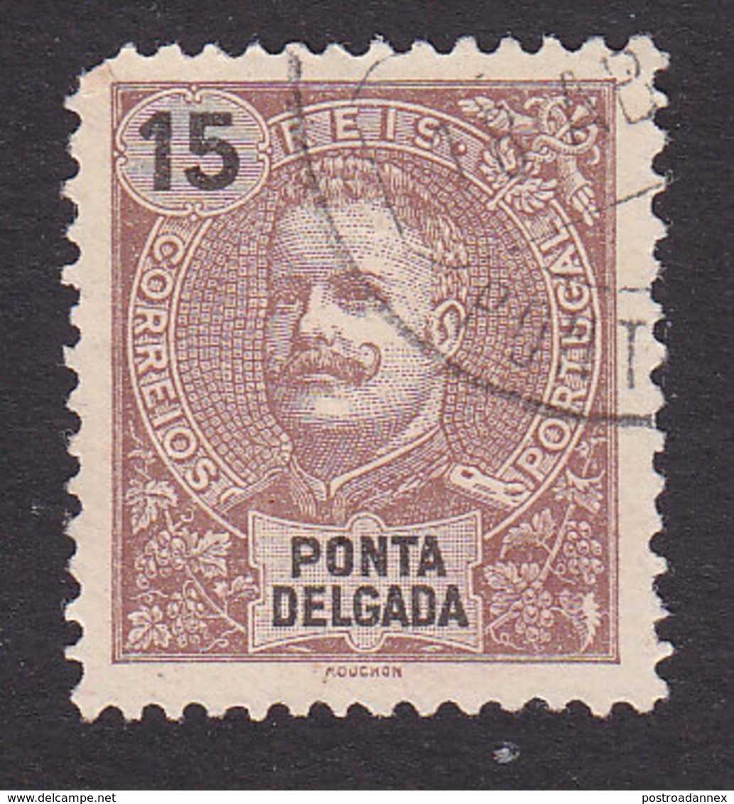 Ponta Delgada, Scott #16, Used, King Carlos, Issued 1897 - Ponta Delgada