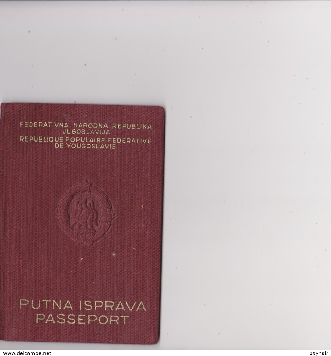 FNR12  --  F. N. R. YUGOSLAVIA  --  PASSPORT --  1959  --  LADY PHOTO  --  2 X VISA  AUSTRIA  /  WITH TAX STAMP - Historische Dokumente