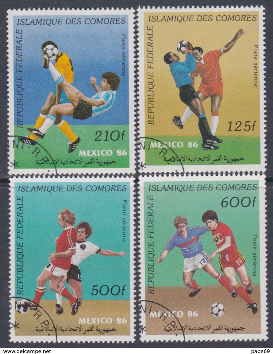 Comores P. A. N° 229 / 32 O "Mexico 86" Coupe Du Monde De  Footbal Les 4 Valeurs Oblitérations Légères Sinon TB - Comores (1975-...)