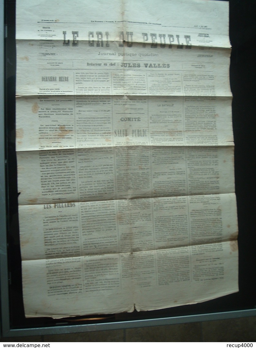 JOURNAUX  Journal  Le Cri Du Peuple Commune De Paris N 64  4mai 1871 Original 2scans - 1850 - 1899