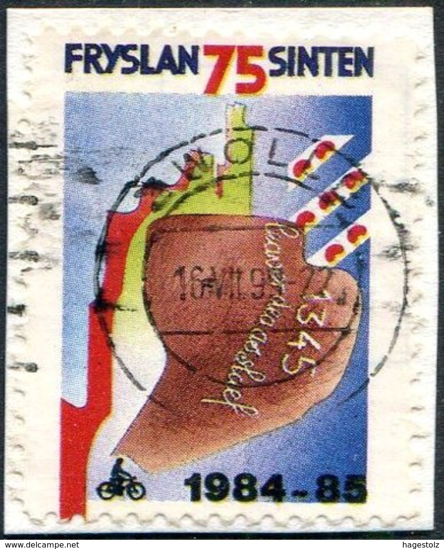 CYCLING Netherlands Local Private Post FRYSLAN Friesland Zwolle Pmk Bicycle Fahrrad Velo Map Carte Landkarte Privatpost - Cycling