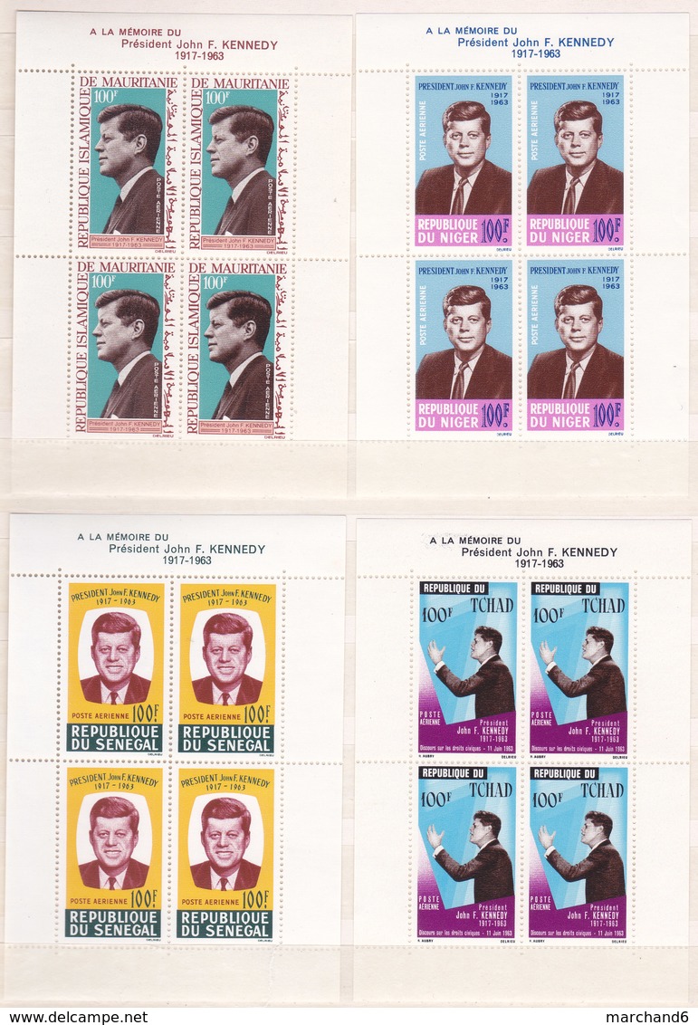 Colonies Francaises Serie Président J.f. Kennedy 1964 Blocs Feuillets10 Valeurs Neuf** - Non Classés