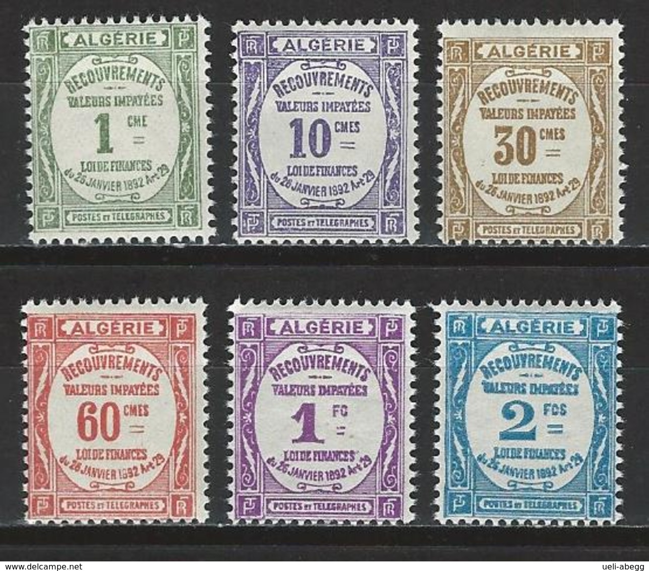 Algérie Yv. T15-20, Mi P12-17 * - Timbres-taxe