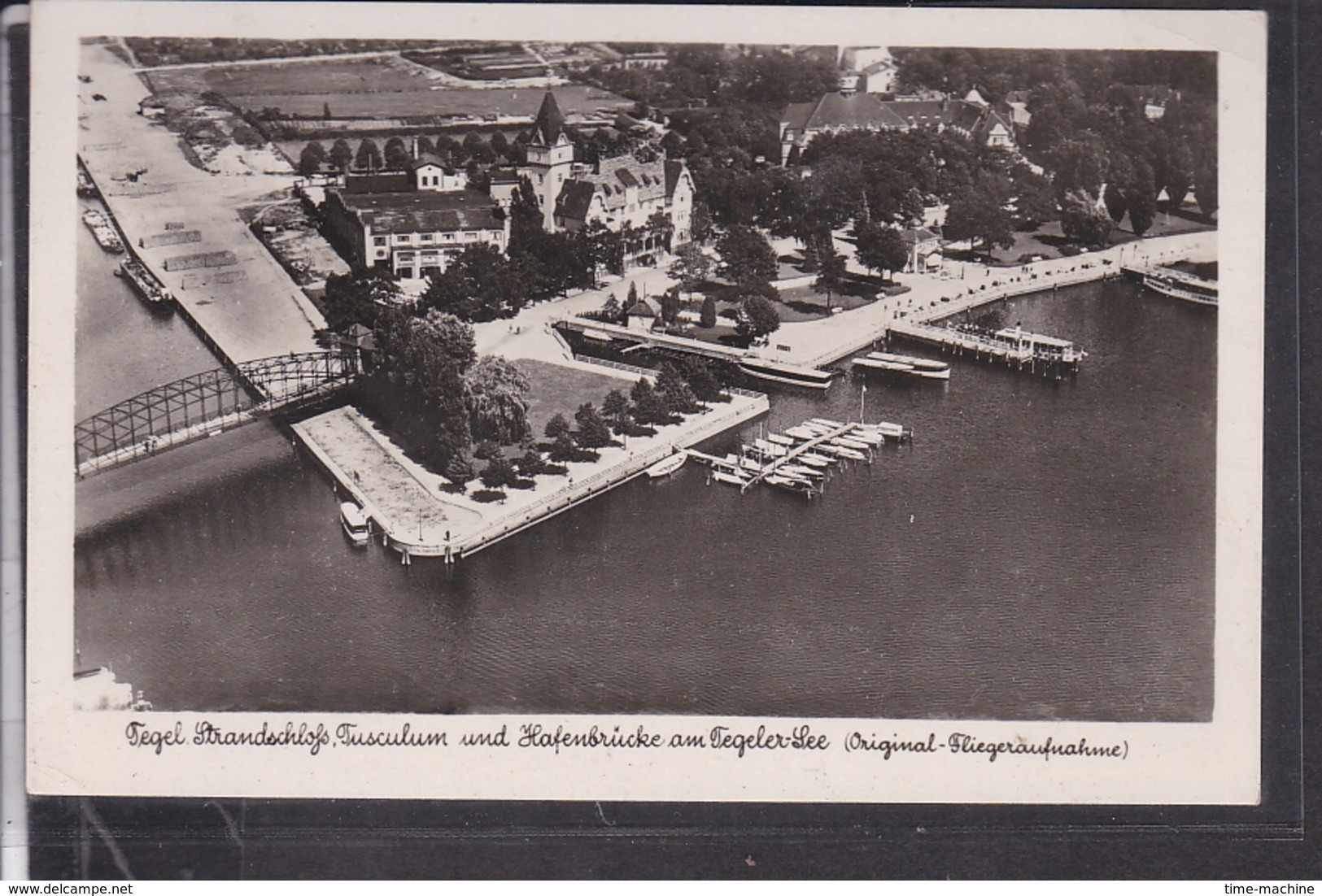 Tegel Strandschloß , Hafenbrücke , Fliegeraufnahme 1942 - Tegel