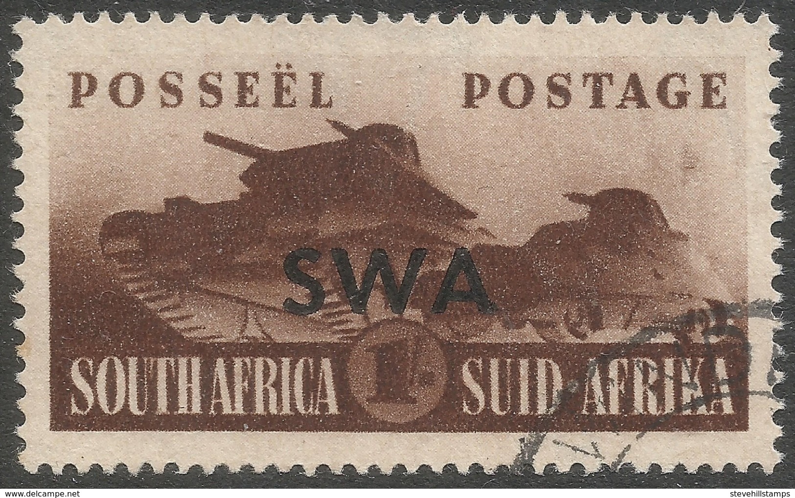 South West Africa. 1941-43 War Effort. 1/- Used. SG 122 - South West Africa (1923-1990)