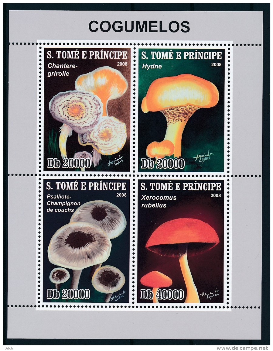 D- [400719] **/Mnh-Sao Tomé-et-Principe 2008 - Champignons - Champignons