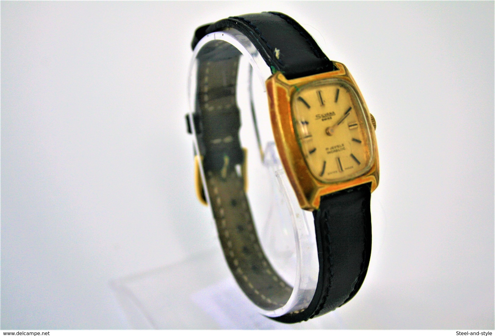 watches : SILVANA GOLD PLATED LADIES HAND WIND LIC BAND - original - 1960's - running - excelent condition