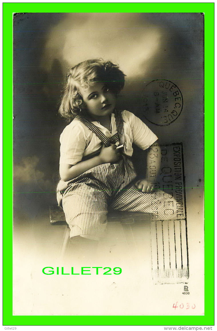 PORTRAIT D'ENFANT - PETIT GARÇON FUMANT LA CIGARETTE - CIRCULANT EN 1913 -  P. R. - No 4030 - - Portraits