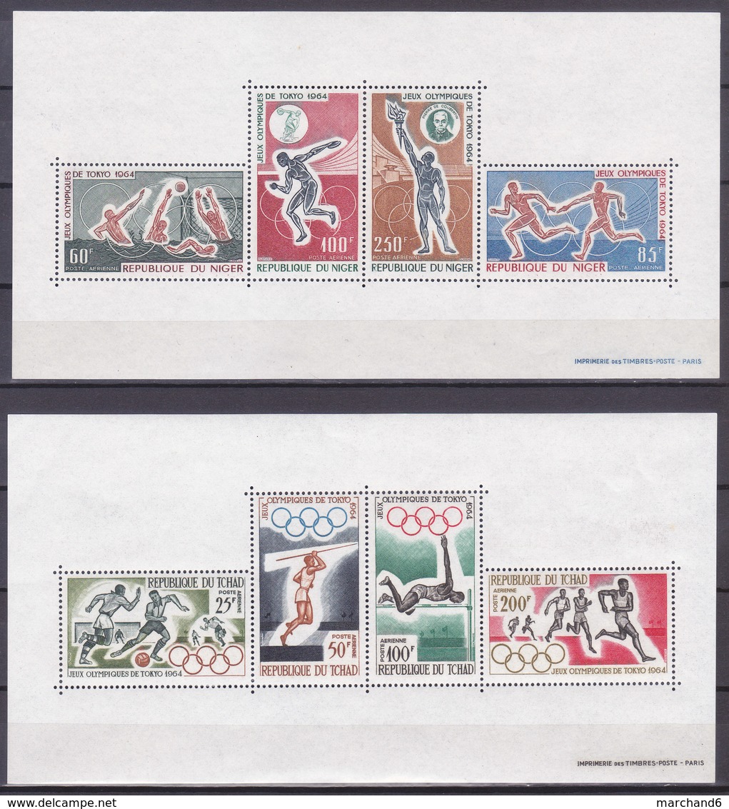Colonies Francaises Serie Jeux Olympiques De Tokyo 1964 Blocs Feuillets 9 Valeurs Neuf** - Zonder Classificatie