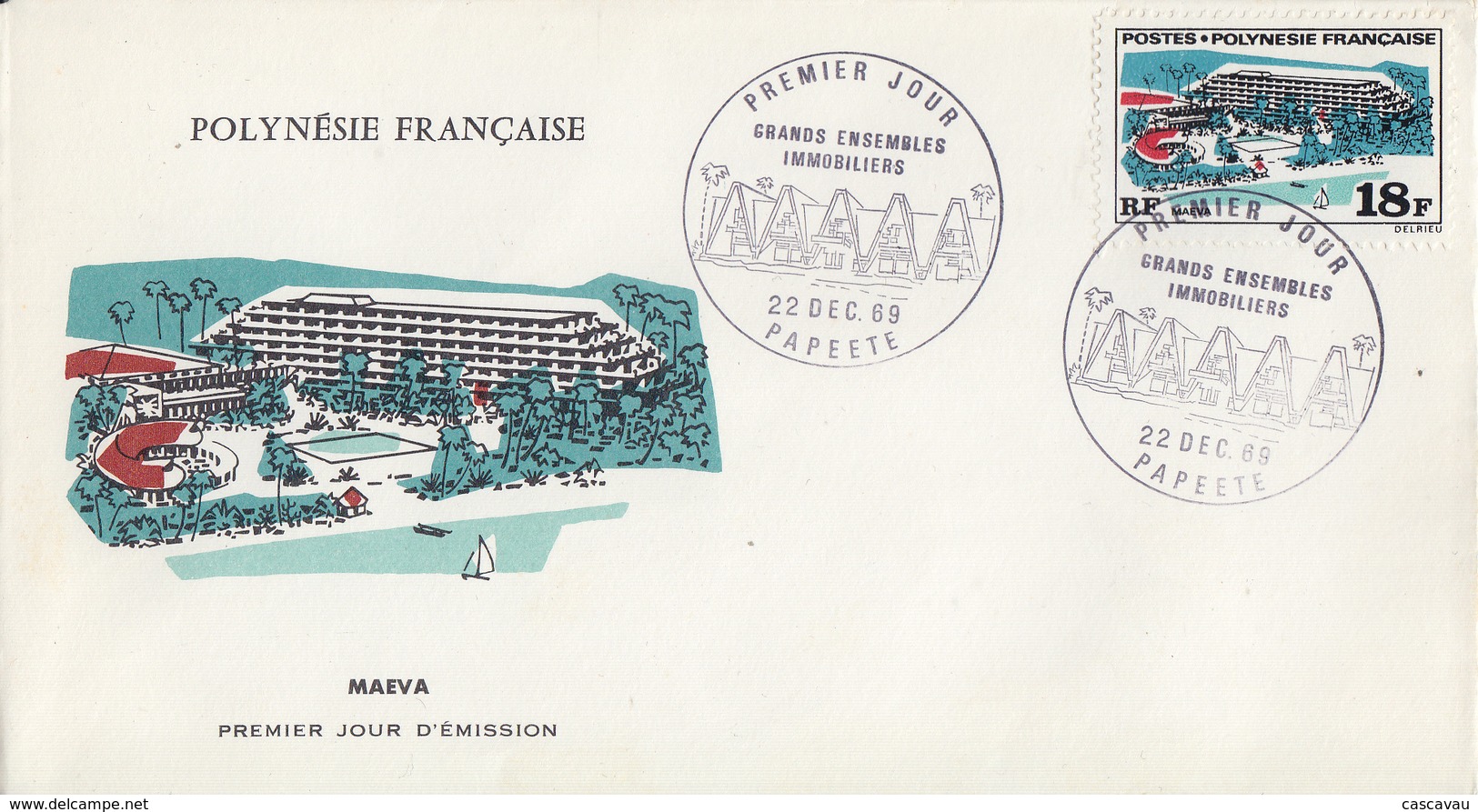 Enveloppe  FDC  1er  Jour  POLYNESIE     MAEVA    1969 - FDC