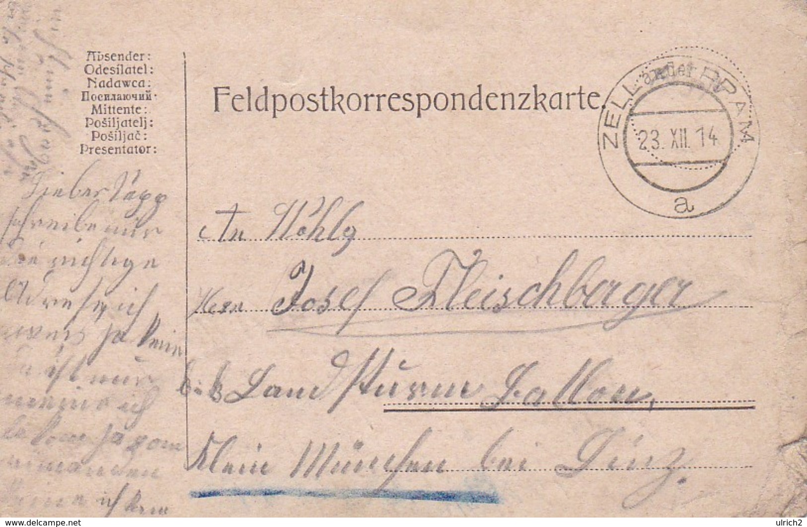 Feldpostkarte - Zell An Der Pram - 1914 (34616) - Briefe U. Dokumente