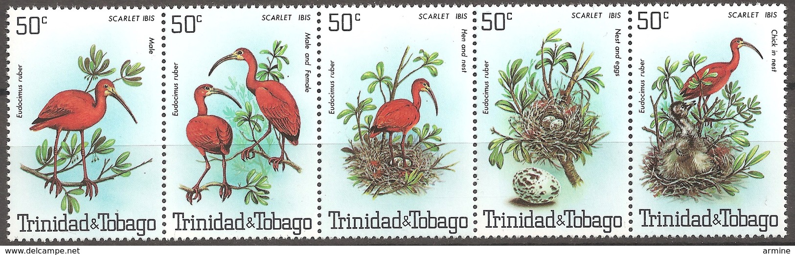 TRINIDAD ET TOBAGO 1980  (Yvert 413 417 ) - Oiseaux  (MNH) Sans Trace De Charnière - 026 - Trinité & Tobago (1962-...)