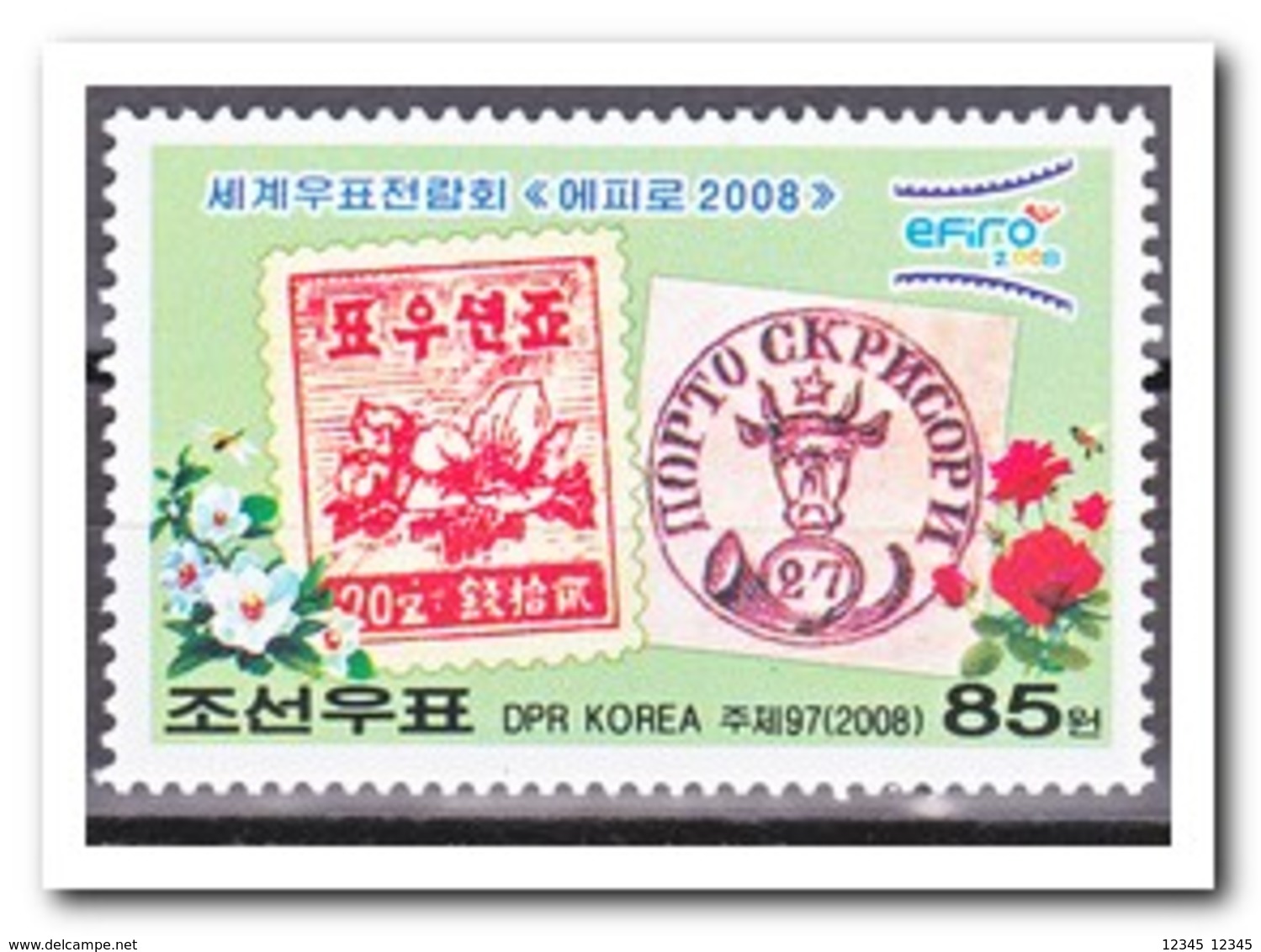 Noord Korea 2008, Postfris MNH, Flowers, Stamp On Stamp - Korea (Noord)