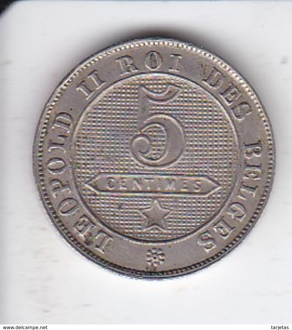 MONEDA  DE BELGICA DE 5 CENTIMES DEL AÑO 1895  (COIN) - 5 Centimes