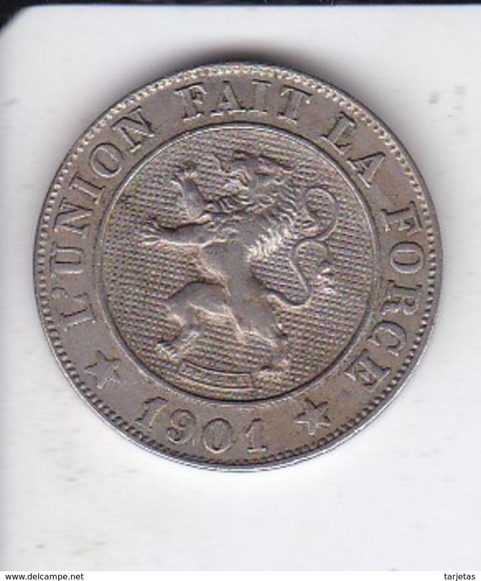 MONEDA  DE BELGICA DE 10 CENTIMES DEL AÑO 1901  (COIN) MUY RARA - 10 Centimes