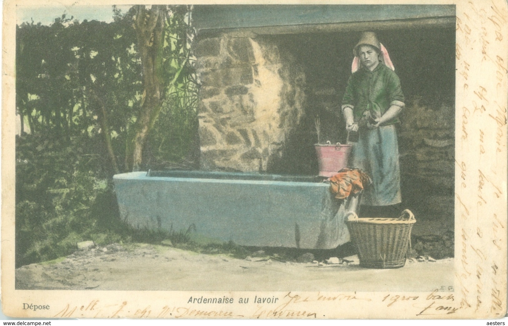 Ardennaise Au Lavoir 1901 - Voyagé. (éditeur?) - Autres & Non Classés