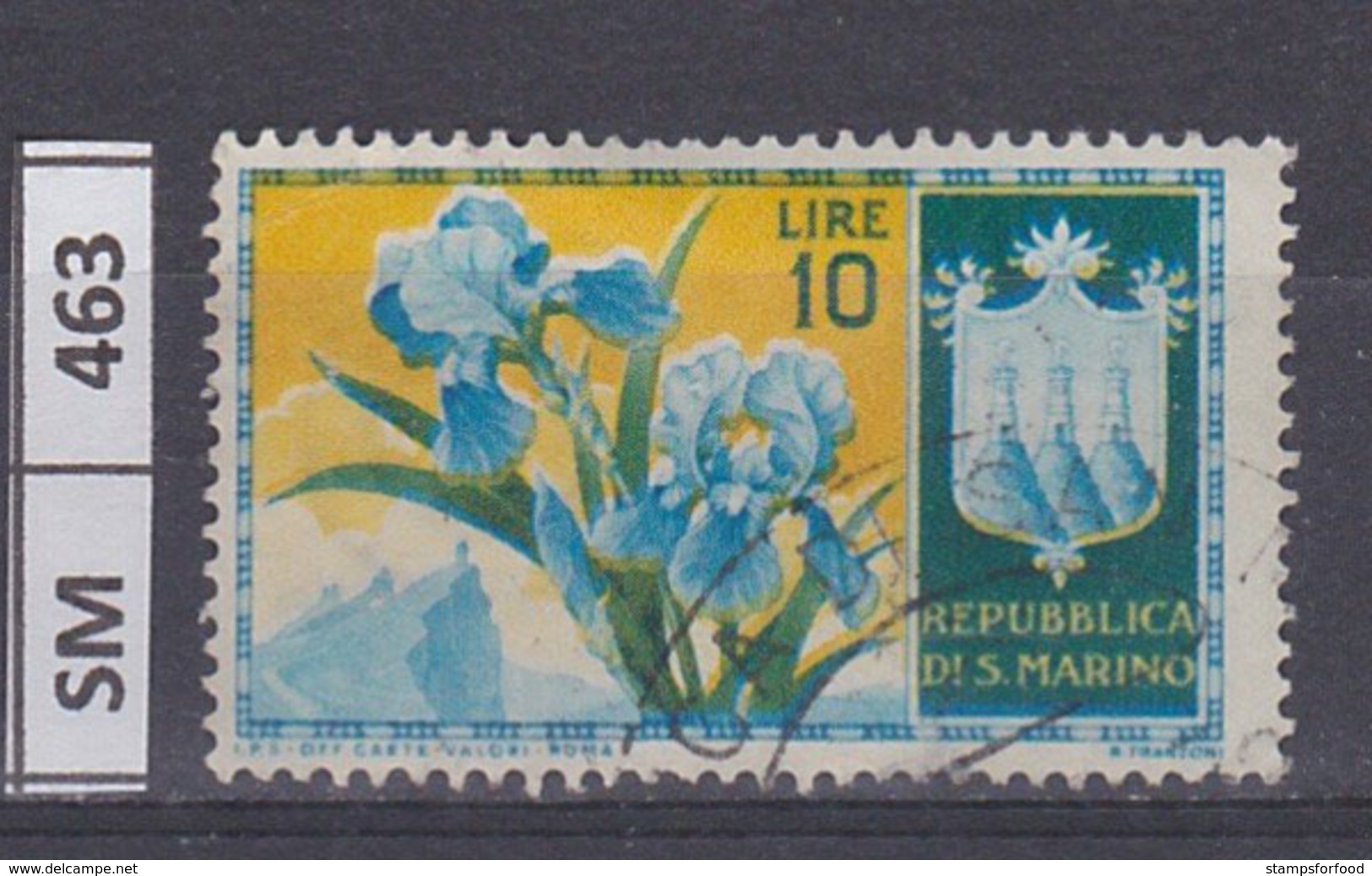 SAN MARINO  1953	Fiori, L. 10  Usato - Gebraucht