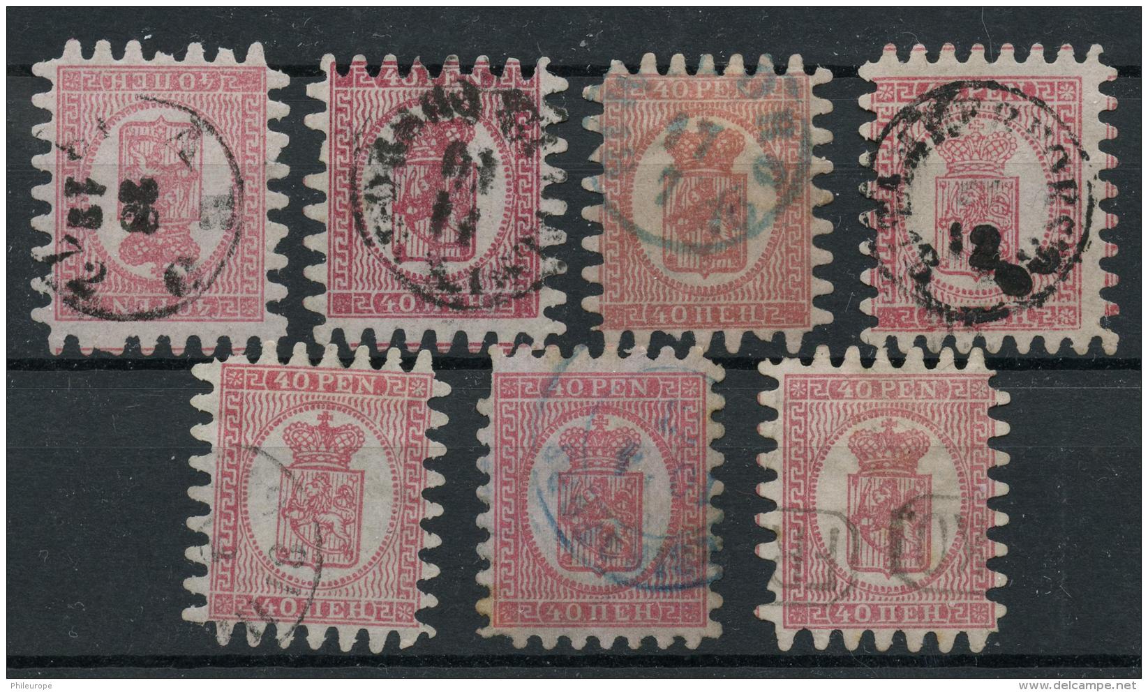 Finlande (1866) N 9 (o) Divers Cachets - Used Stamps