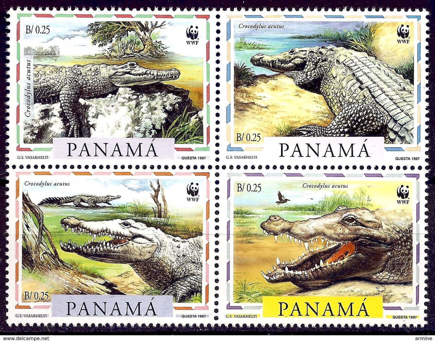PANAMA 1997 (Yvert 1138-41) - WWF Crocodile (MNH) Sans Trace De Charnière - 028 - Panama