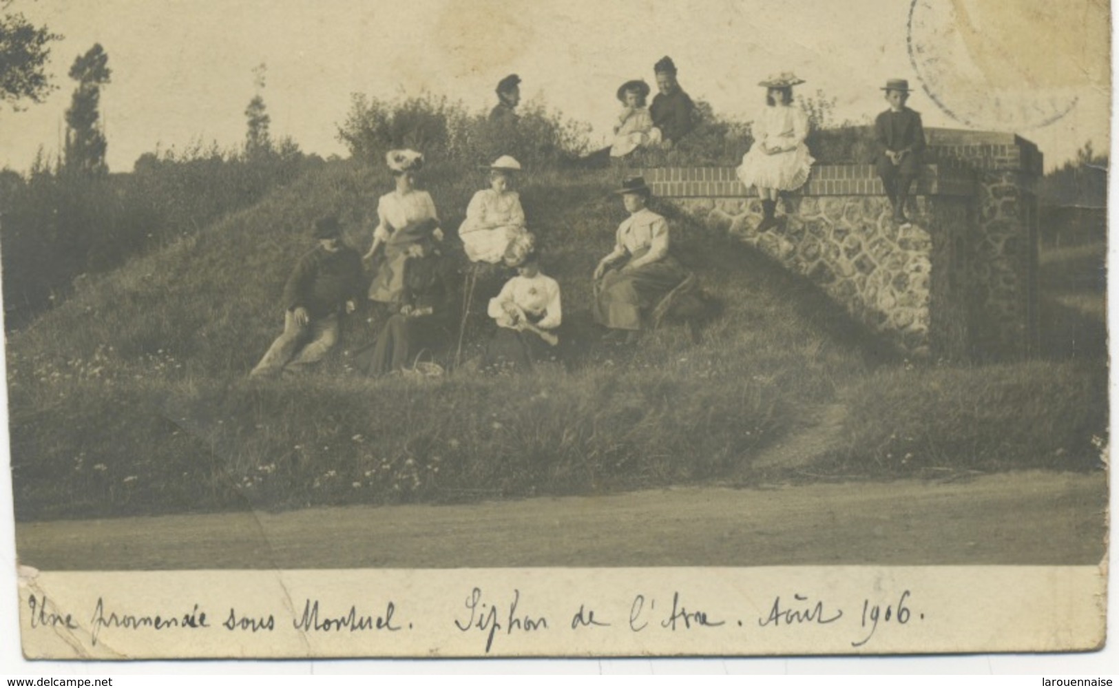 28 - Montigny-sur-Avre : Une Promenade Sous Montuel .Siphon De L'Avre .Aout 1906 , Carte Photo . - Montigny-sur-Avre