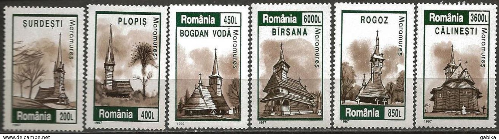 Romania 1997 Scott 4150-4155 MNH Wooden Churches - Nuovi