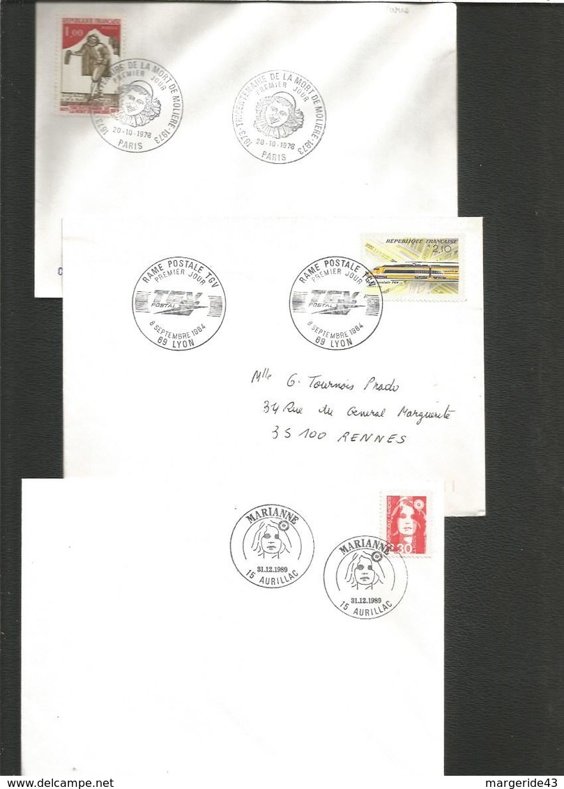 FRANCE LOT DE FDC TOUTES DIFFERENTES