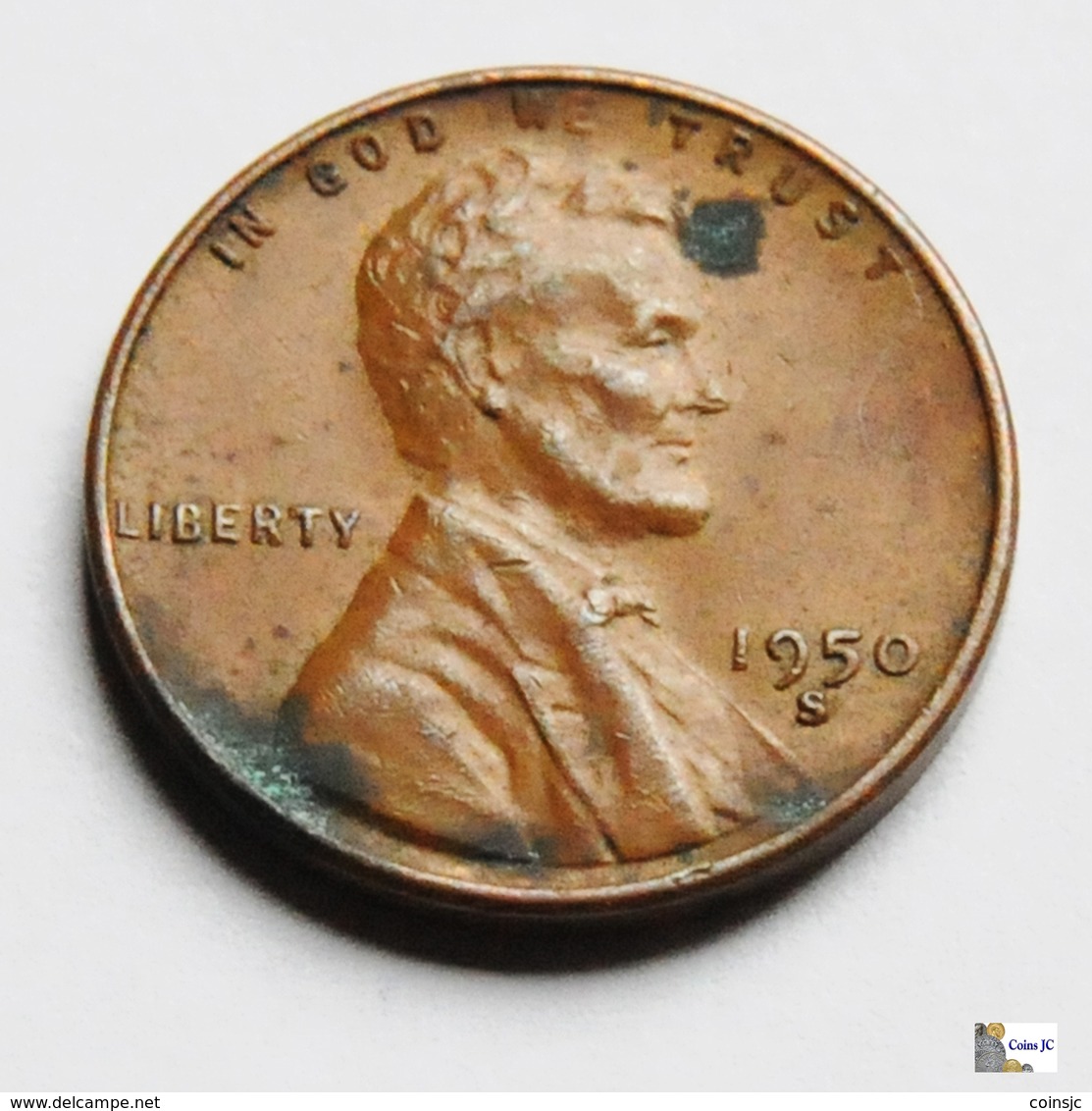 US - 1 Cent - 1950 S - 1909-1958: Lincoln, Wheat Ears Reverse