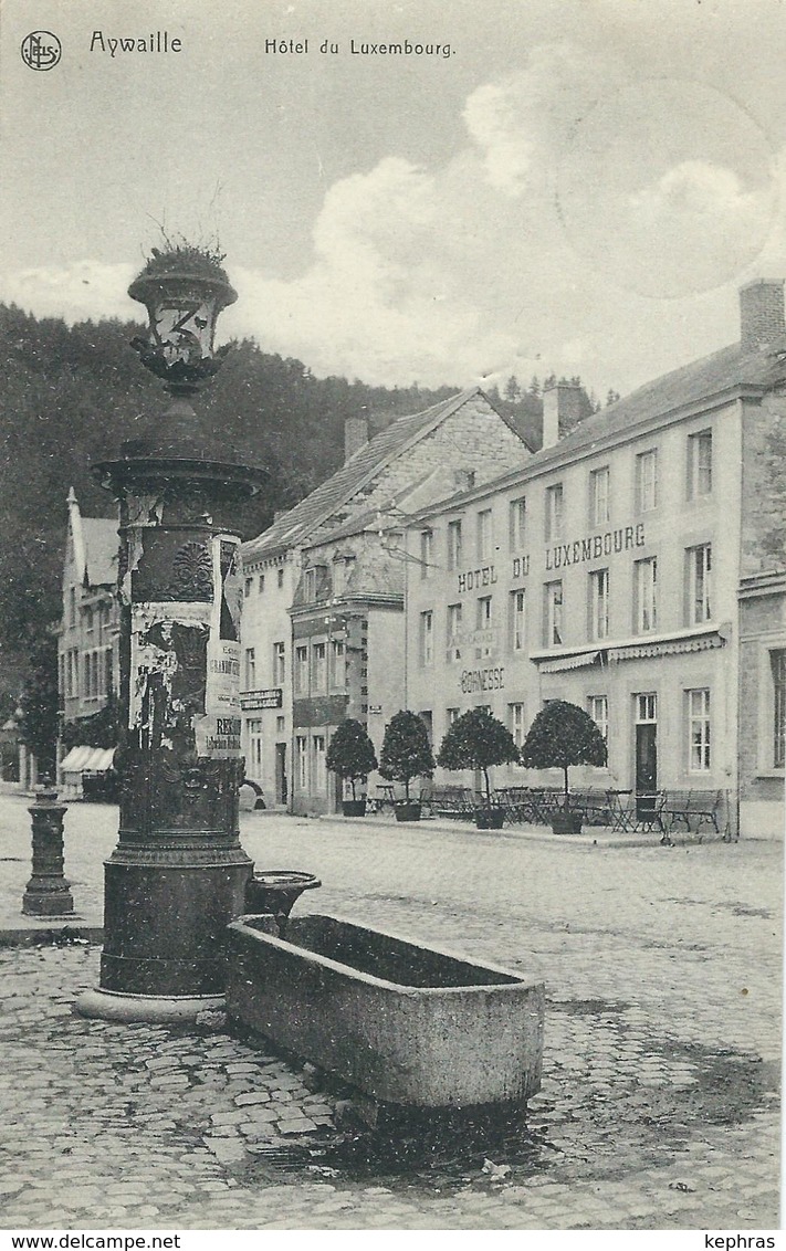 AYWAILLE : Hotel Du Luxembourg - TRES RARE VARIANTE - Cachet De La Poste 1910 - Aywaille