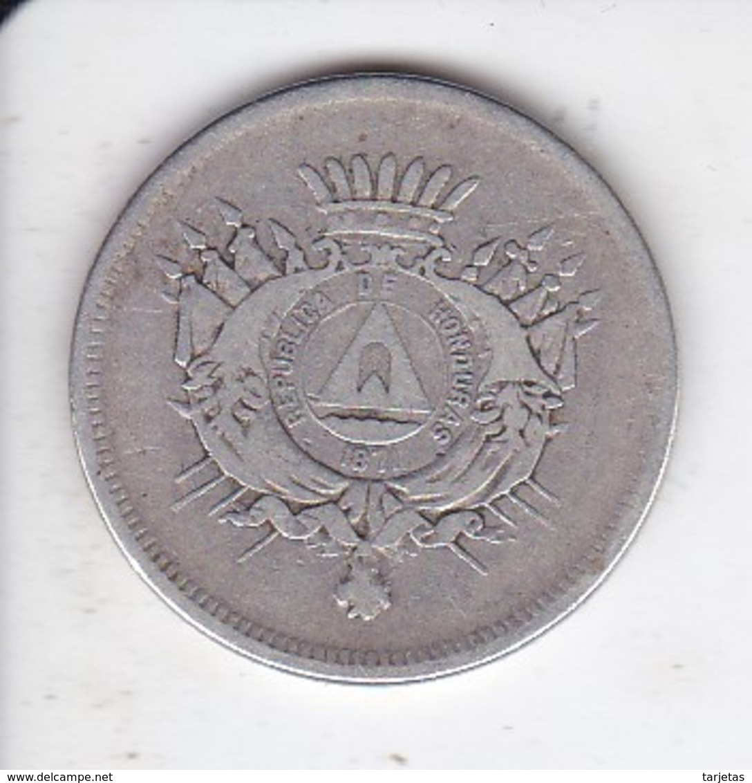 MONEDA DE PLATA DE HONDURAS DE 25 CENTAVOS DEL AÑO 1871 (RARA) (COIN) SILVER,ARGENT. - Honduras