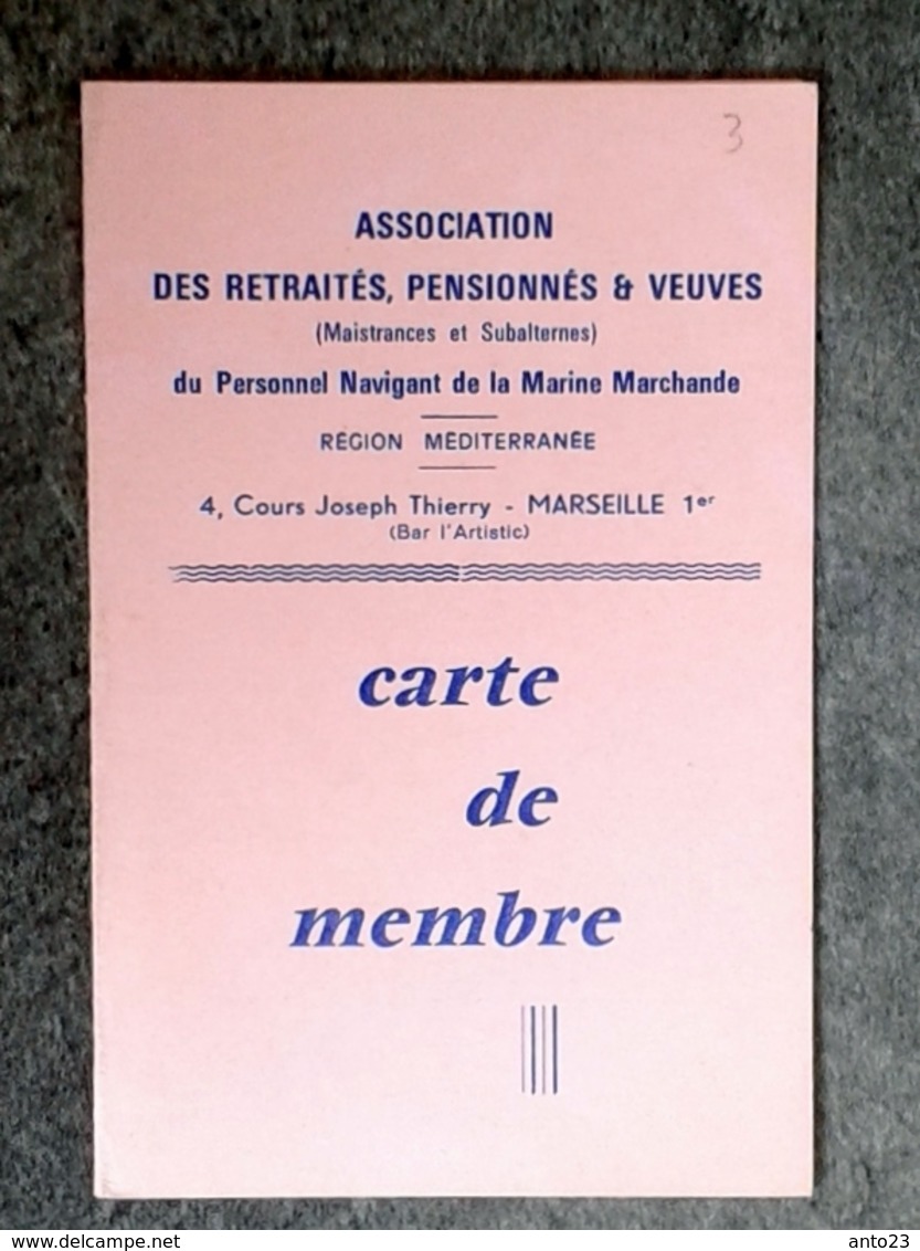 CARTE DE MEMBRE DU PERSONNEL NAVIGANT DE LA MARINE MARCHANDE - Other & Unclassified