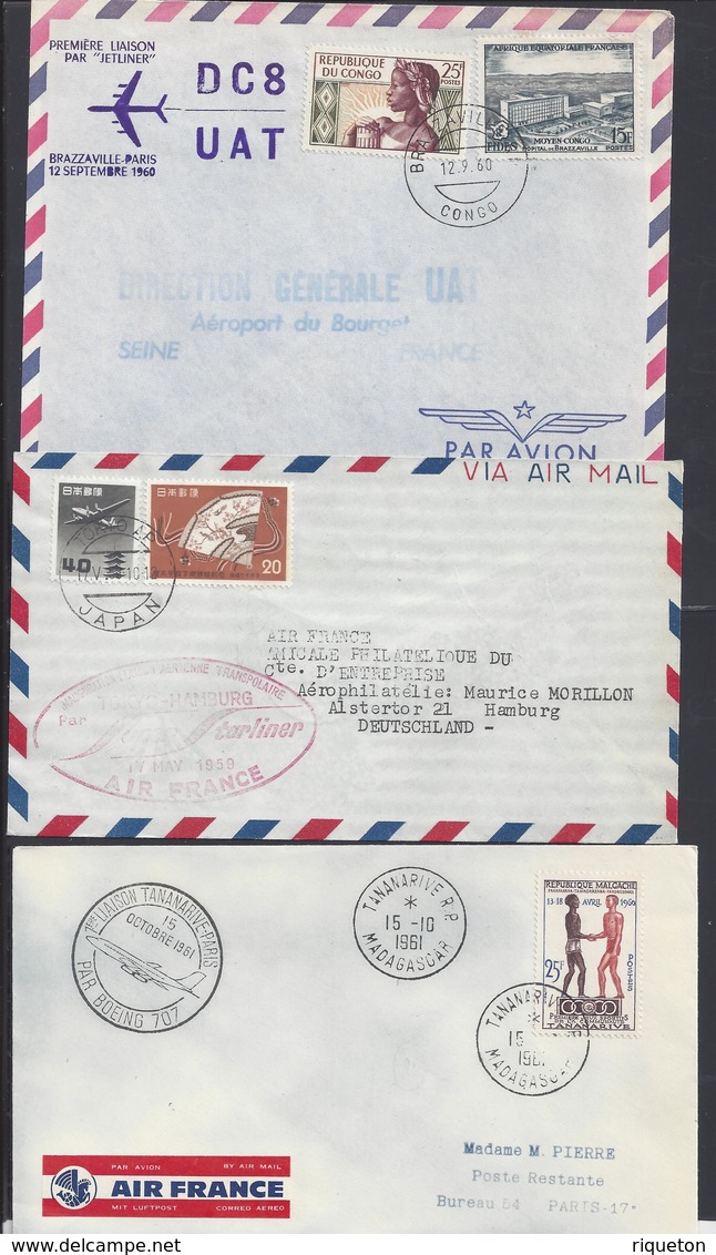 NON CLASSES - Lot d' Enveloppes diverses Poste Aérienne - Allemagne - Belgique - France - Afrique et Autres - 30 Piéces.