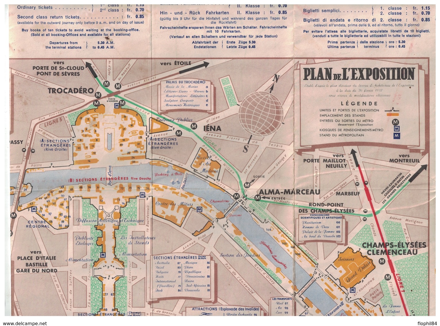 PARIS 1937 - EXPOSITION UNIVERSELLE - CARTE ET PLAN DE L'EXPO + PLAN DE PARIS ET DU METRO - DIVERSES PUB. - Autres & Non Classés