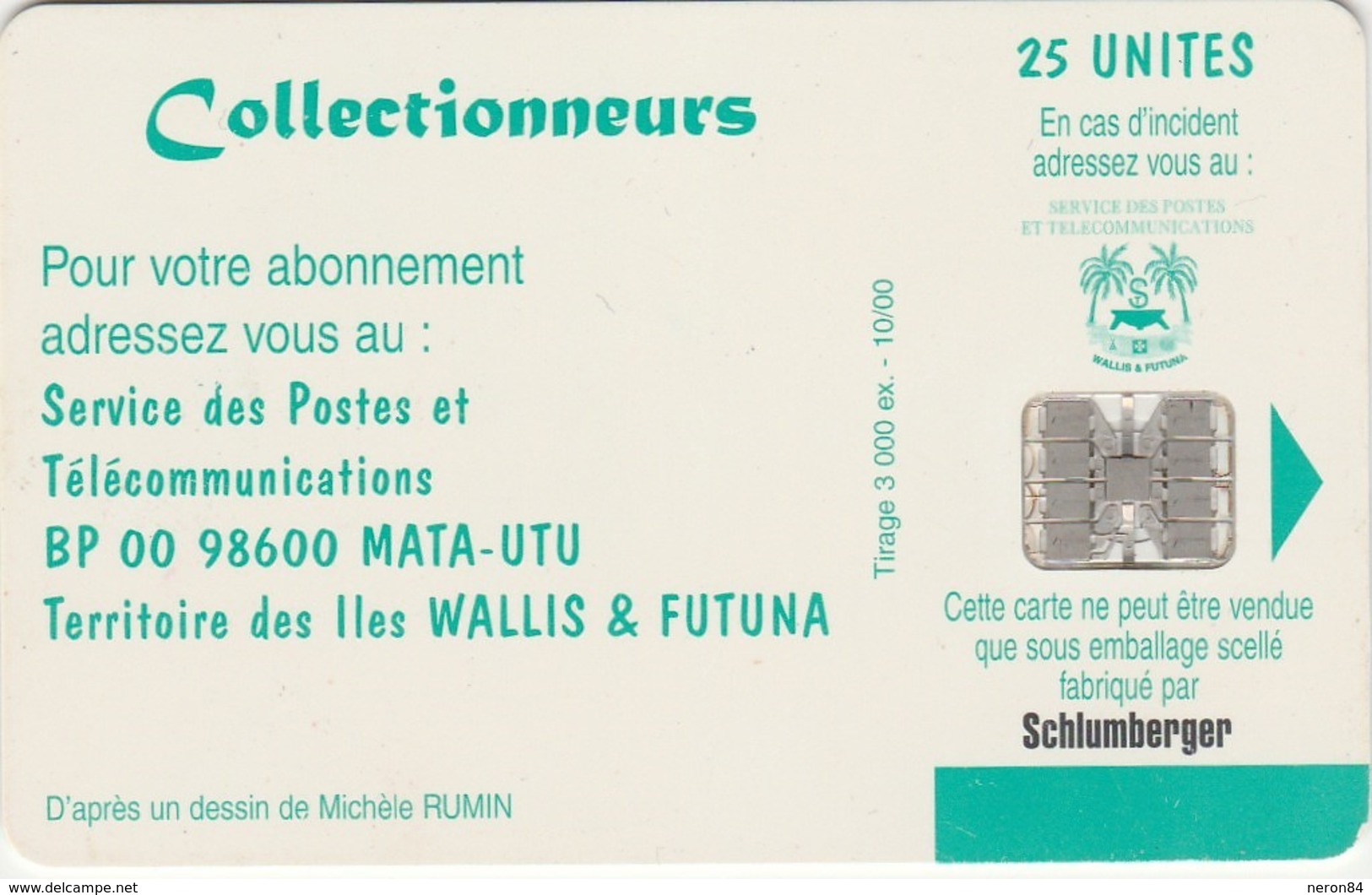 TELECARTE DE WALLIS ET FUTUNA 25 UNITES DU 10/2000. - Wallis-et-Futuna