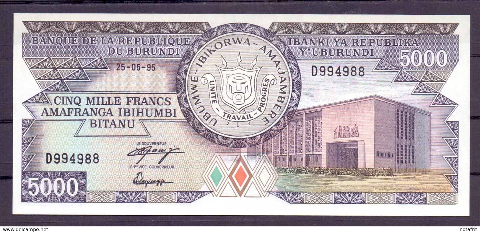 Burundi 5000 Fr 1995 UNC - Burundi