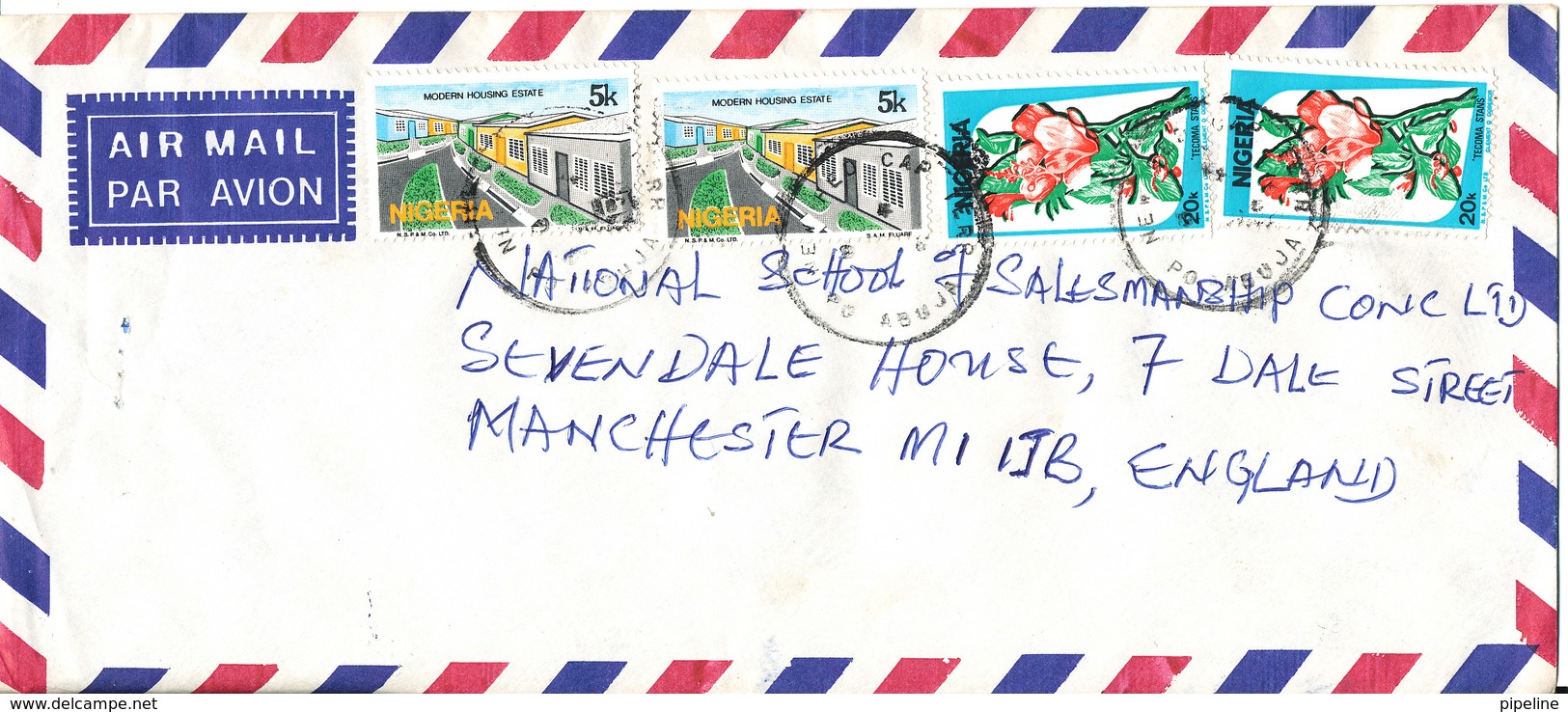 Nigeria Air Mail Cover Sent To England 1987 - Nigeria (1961-...)