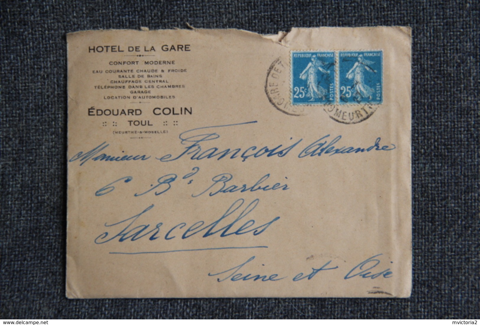 Timbre Sur Lettre Publicitaire - TOUL, Hotel De La Gare Avec Son Courrier - Sports & Tourisme